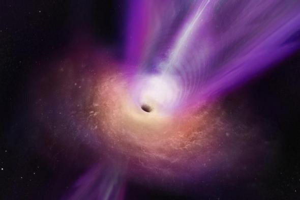 ثقب
      أسود
      يلتهم
      نجماً
      ويستمر
      في
      نفث
      مواد
      سريعة
      الحركة
      لسنوات