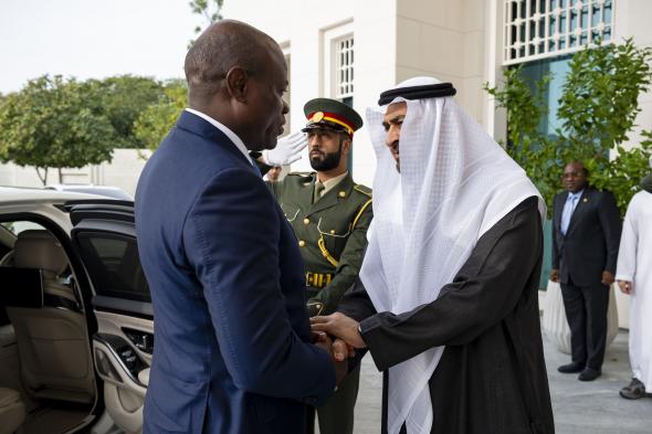 رئيس الدولة ورئيس الغابون يبحثان تعزيز علاقات التعاون بين البلدين