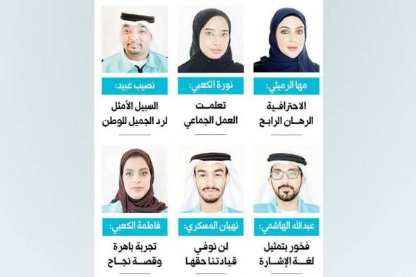 المتطوعون..
      سواعد
      شبابية
      وسفراء
      جسدوا
      قيم
      الإمارات