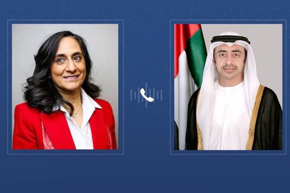عبدالله بن زايد يبحث هاتفياً مع وزيرة خارجية كندا العلاقات الثنائية