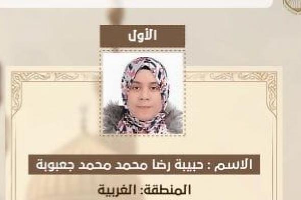محافظ الغربية يهنئ حبيبة رضا محمد الأولى على الجمهورية بالثانوية الأزهرية