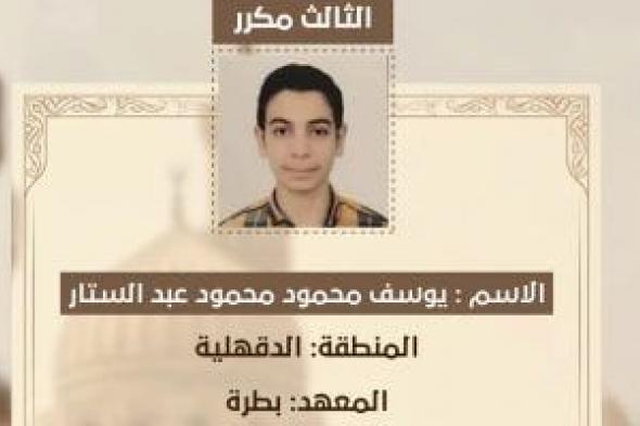 محافظ الدقهلية يهنئ هاتفياً الطالب يوسف محمود عبدالستار لحصوله على المركز الثالث